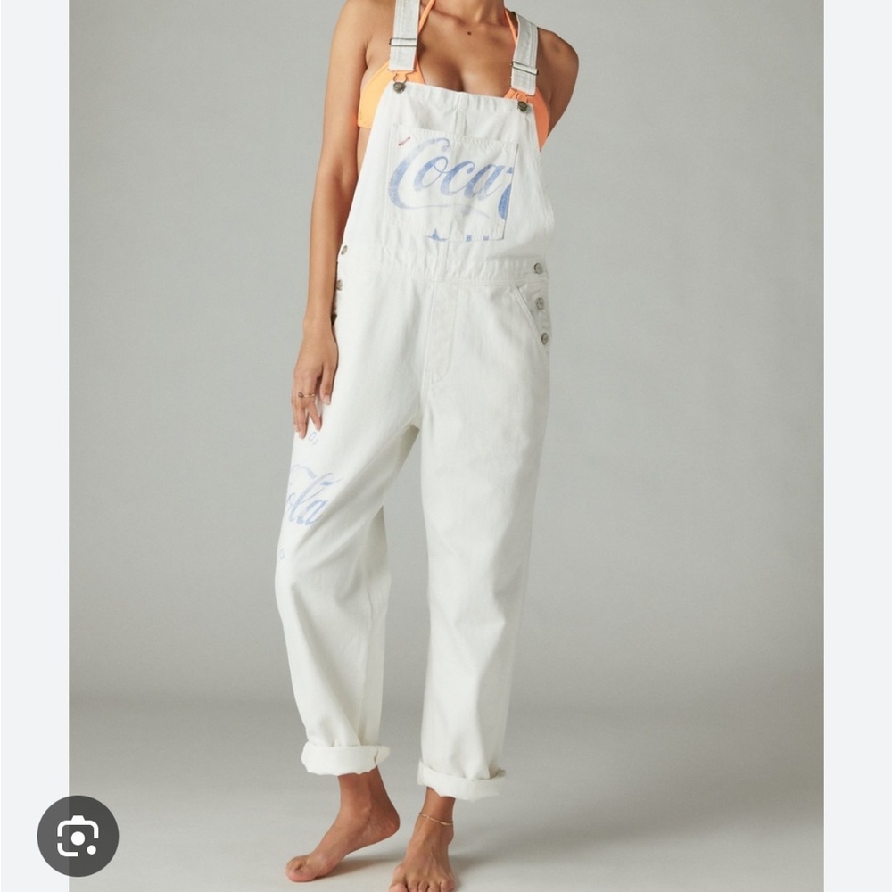 levis coca cola white overall